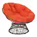 Angle Zoom. OSP Home Furnishings - Papasan Chair - Orange.