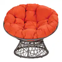 OSP Home Furnishings - Papasan Chair - Orange - Front_Zoom