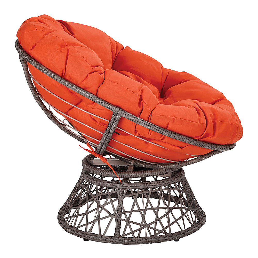 Left View: OSP Home Furnishings - Papasan Chair - Orange