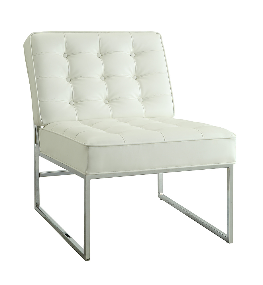 Angle View: OSP Home Furnishings - Anthony 26” Wide Chair with Chrome Base - White