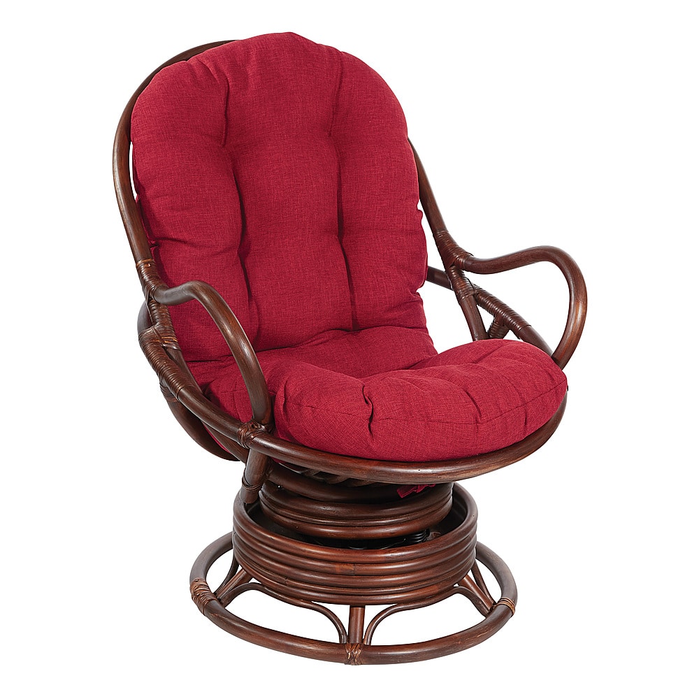 Angle View: OSP Home Furnishings - Kauai Rattan Swivel Rocker Chair - Red