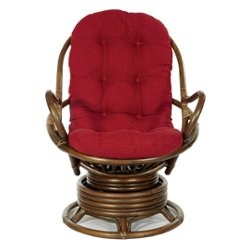 OSP Home Furnishings - Kauai Rattan Swivel Rocker Chair - Red - Front_Zoom