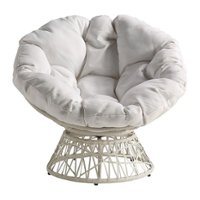 OSP Home Furnishings - Papasan Chair - White - Front_Zoom