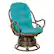 Angle. OSP Home Furnishings - Kauai Rattan Swivel Rocker Chair - Blue.