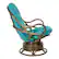 Left. OSP Home Furnishings - Kauai Rattan Swivel Rocker Chair - Blue.