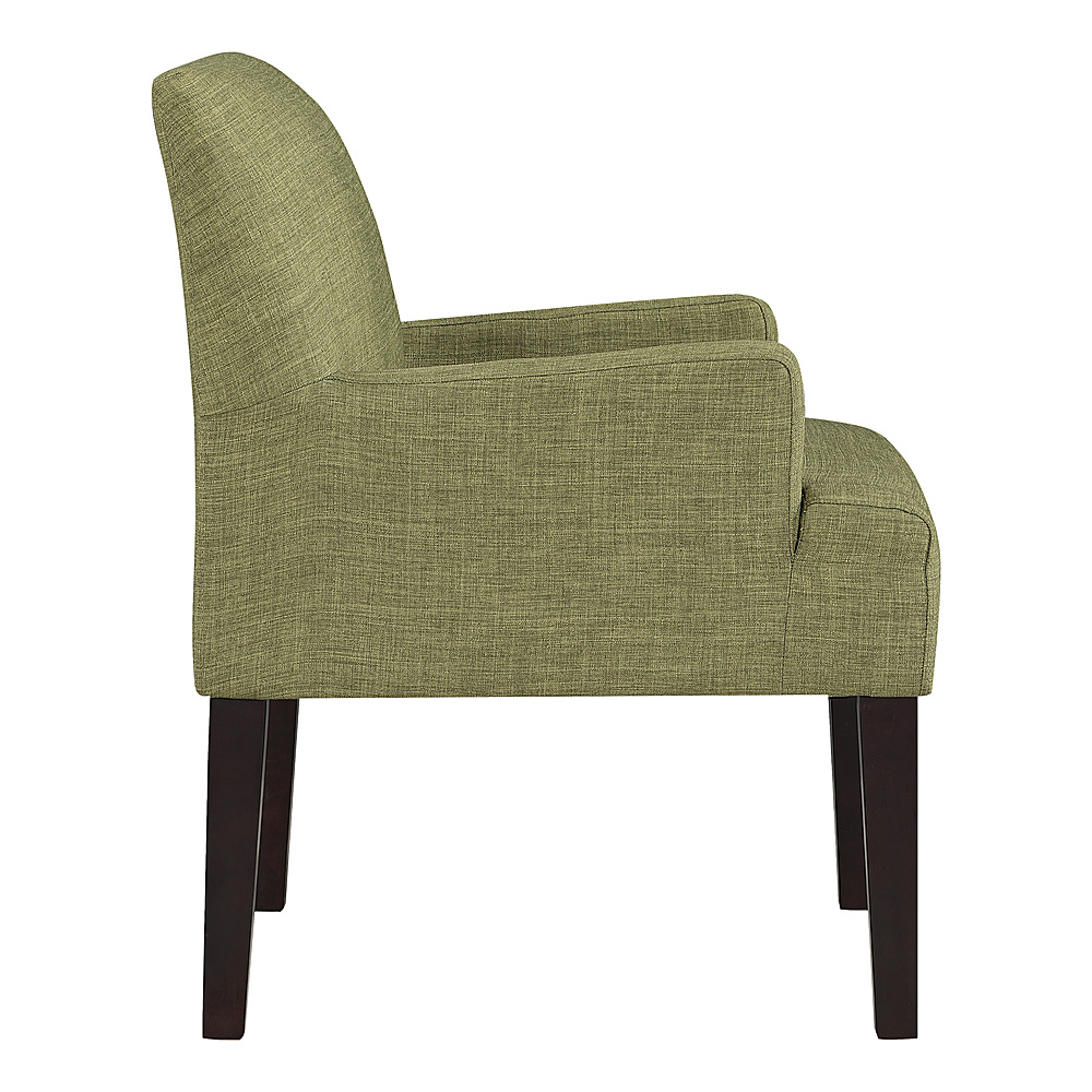 Left View: Flash Furniture - Egg Series Side Reception Chair with Bowed Seat - Dark Gray Fabric