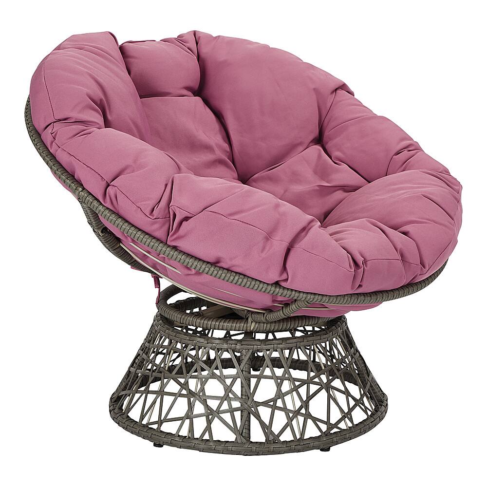 Angle. OSP Home Furnishings - Papasan Chair - Purple.