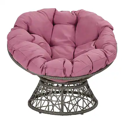 Front. OSP Home Furnishings - Papasan Chair - Purple.