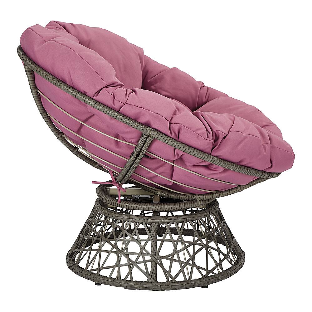 Left. OSP Home Furnishings - Papasan Chair - Purple.