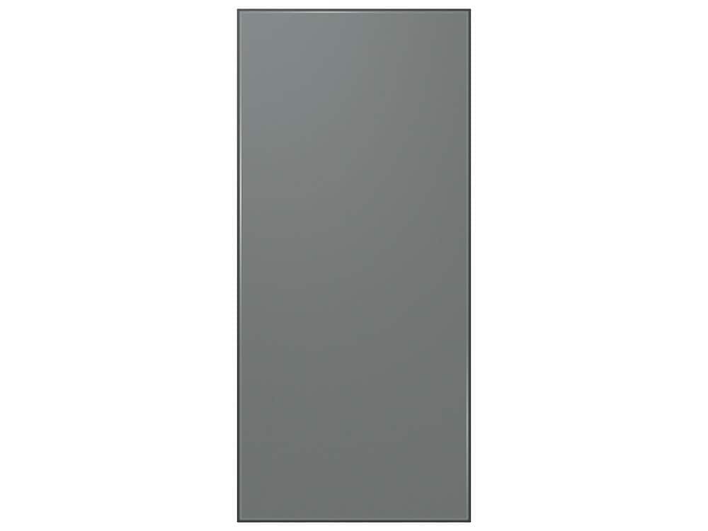 Front. Samsung - Bespoke 4-Door Flex Refrigerator Panel - Top Panel - Gray Glass.