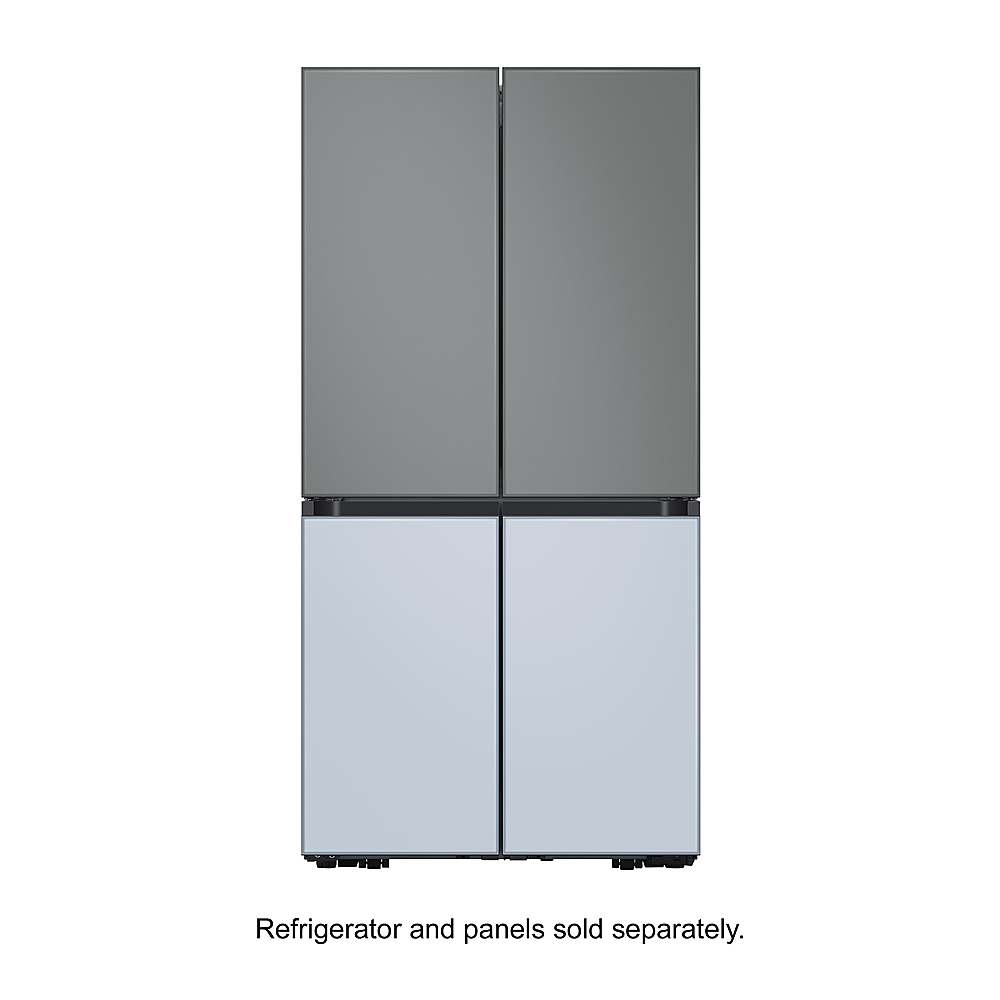 Alt View 13. Samsung - Bespoke 4-Door Flex Refrigerator Panel - Top Panel - Gray Glass.