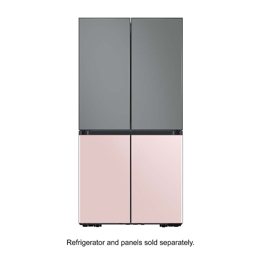 Alt View 14. Samsung - Bespoke 4-Door Flex Refrigerator Panel - Top Panel - Gray Glass.