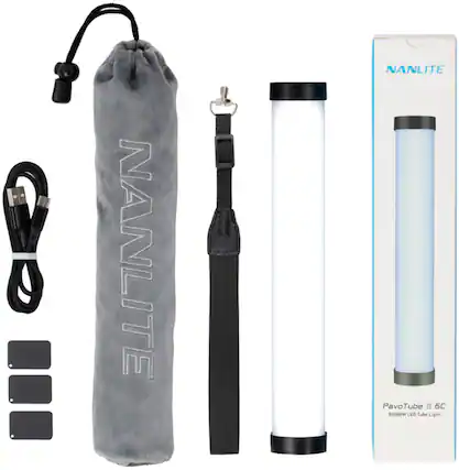 Angle. NANLITE - PavoTube II 6C 10in 6w RGBWW LED Tube with Internal Battery.