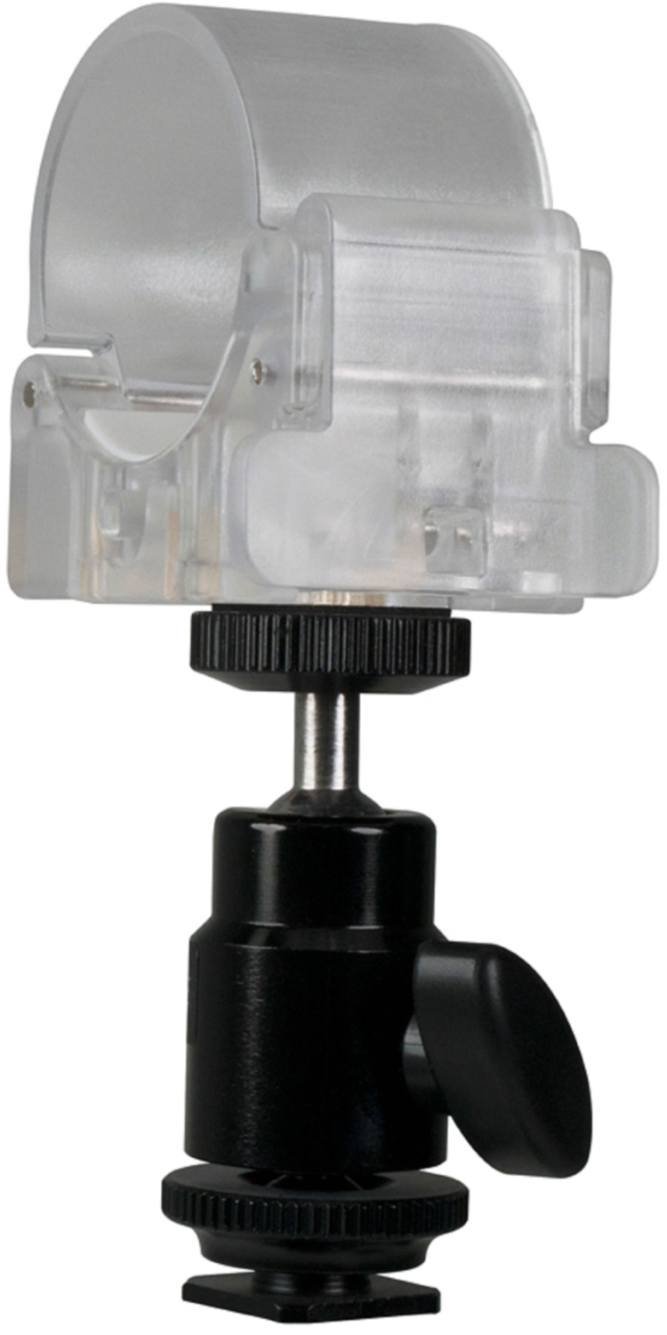 Angle View: Nanlite Pavotube Transparent Polycarbonate Clip and Mini Ball Head with Hot Shoe Adapter and 1/4''-20 Mount
