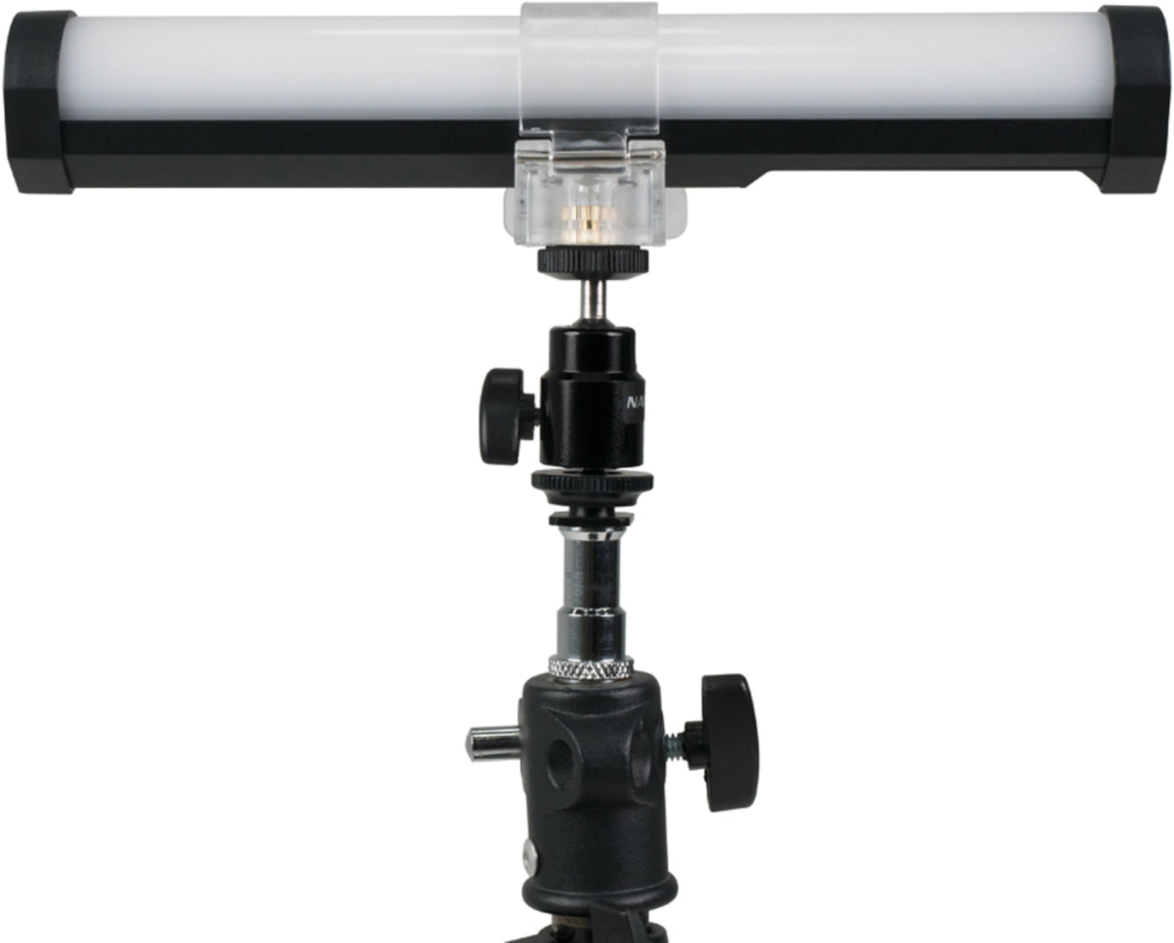 Alt View 11. NANLITE - Pavotube Transparent Polycarbonate Clip and Mini Ball Head with Hot Shoe Adapter and 1/4''-20 Mount.