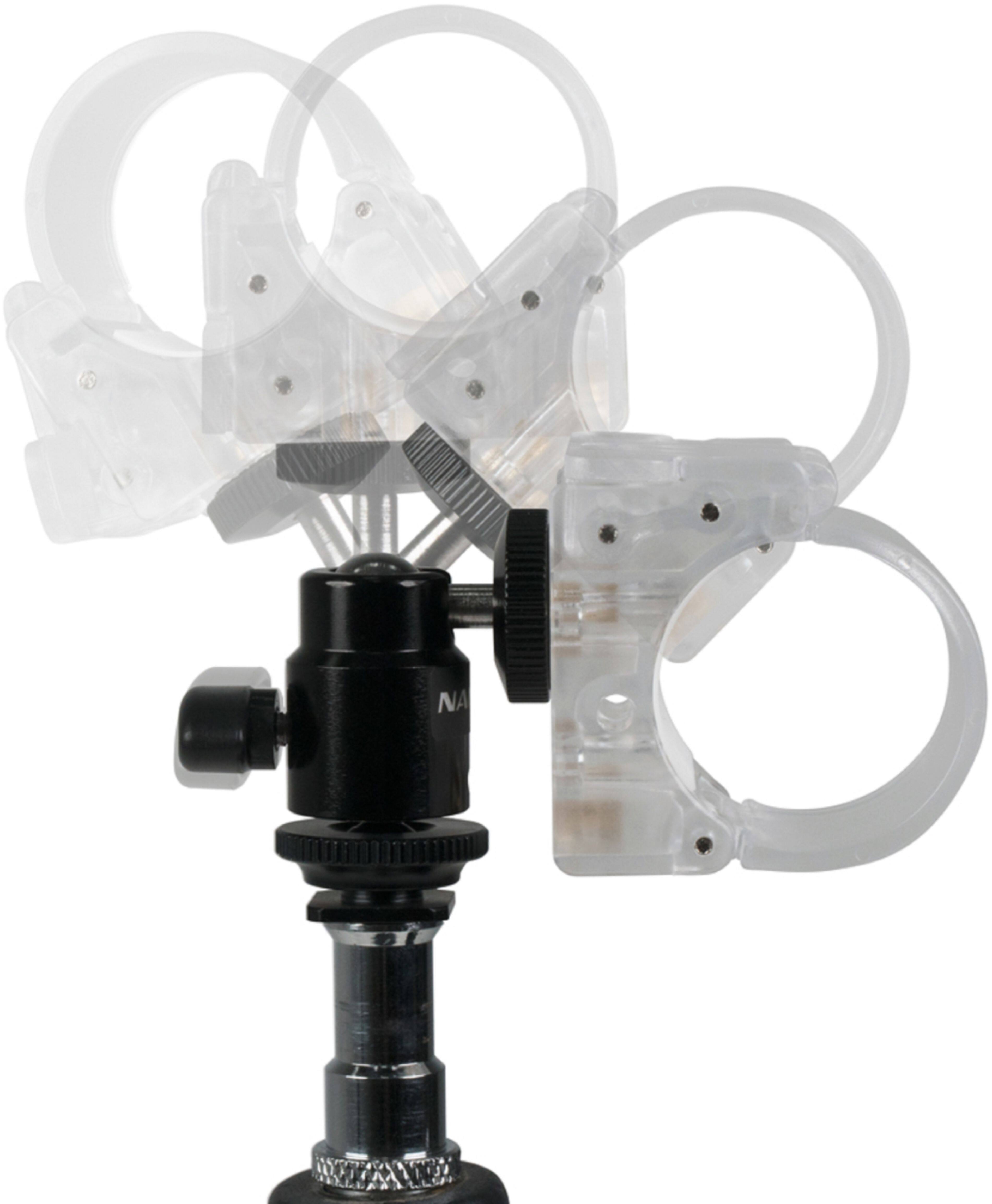Alt View 12. NANLITE - Pavotube Transparent Polycarbonate Clip and Mini Ball Head with Hot Shoe Adapter and 1/4''-20 Mount.