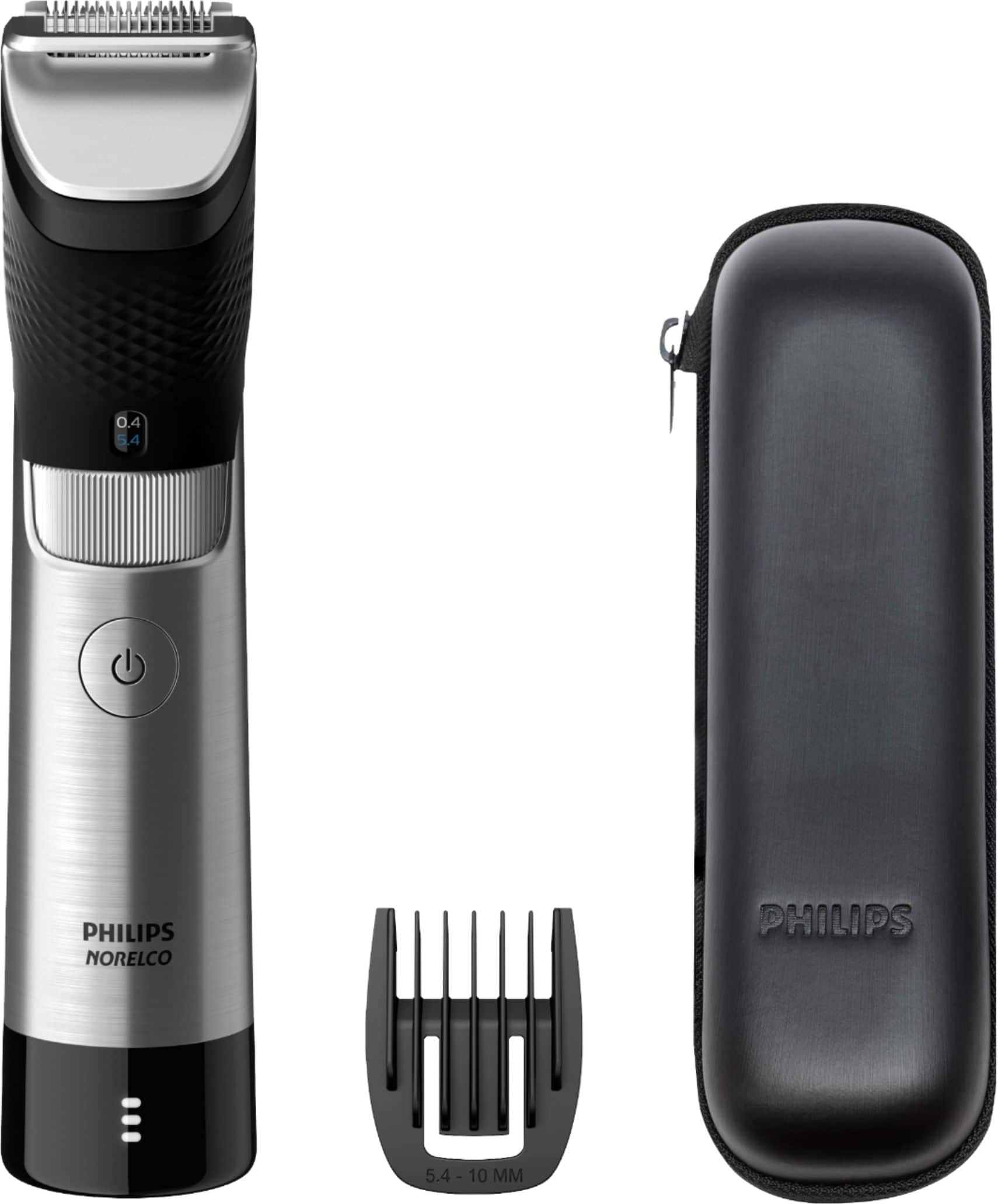 Angle View: Philips Norelco - Series 9000 Ultimate Rechargeable Beard and Hair Trimmer - Steel