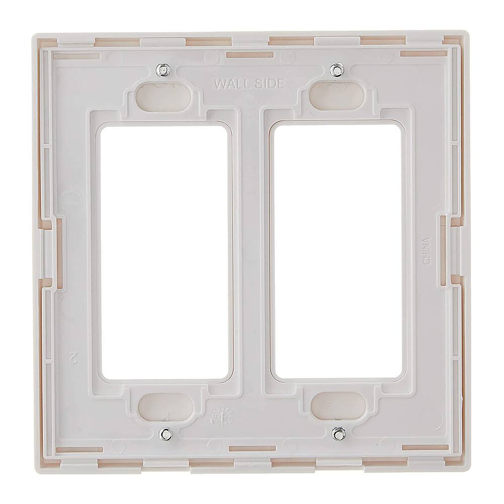 Alt View 12. Leviton - 2-Gang Decora Plus Wallplate Screwless Snap-On Mount, White - White.