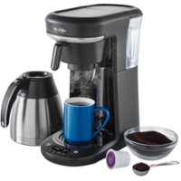 Mr. Coffee Space-Saving Combo 10-Cup Coffee Maker and Pod Single Serve Brewer (Stainless-Steel/Black)