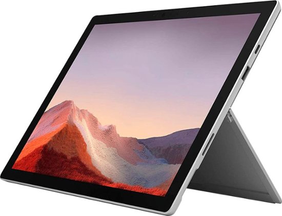 Front Zoom. Microsoft - Surface PRO-7  - 12.3" Touch-Screen Refurbished - Intel i3-1005G1 - 4GB Memory - 128GB SSD - Platinum.