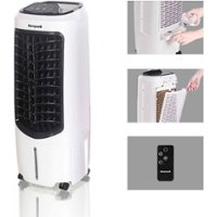 Honeywell - 194 CFM Indoor Evaporative Air Cooler (Swamp Cooler) with Remote Control in White - White - Front_Zoom