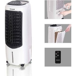 Honeywell - 194 CFM Indoor Evaporative Air Cooler (Swamp Cooler) with Remote Control - White - Front_Zoom