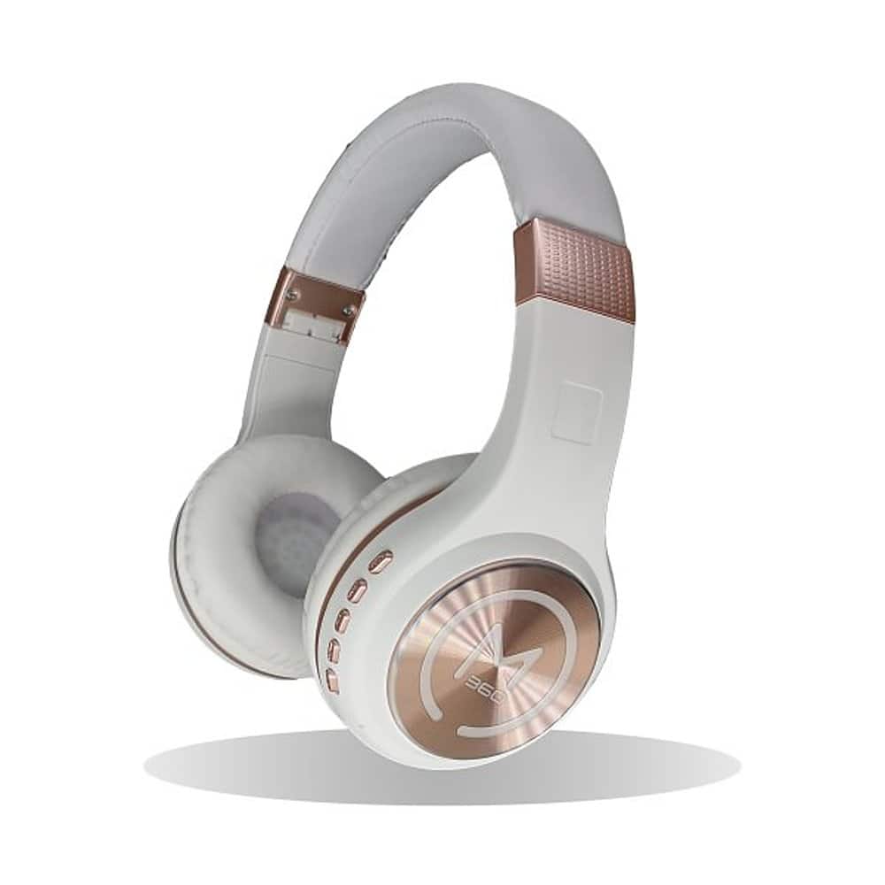 Alt View 11. Morpheus 360 - SERENITY Wireless Over-the-Ear Headphones with Microphone - White/Rose Gold.