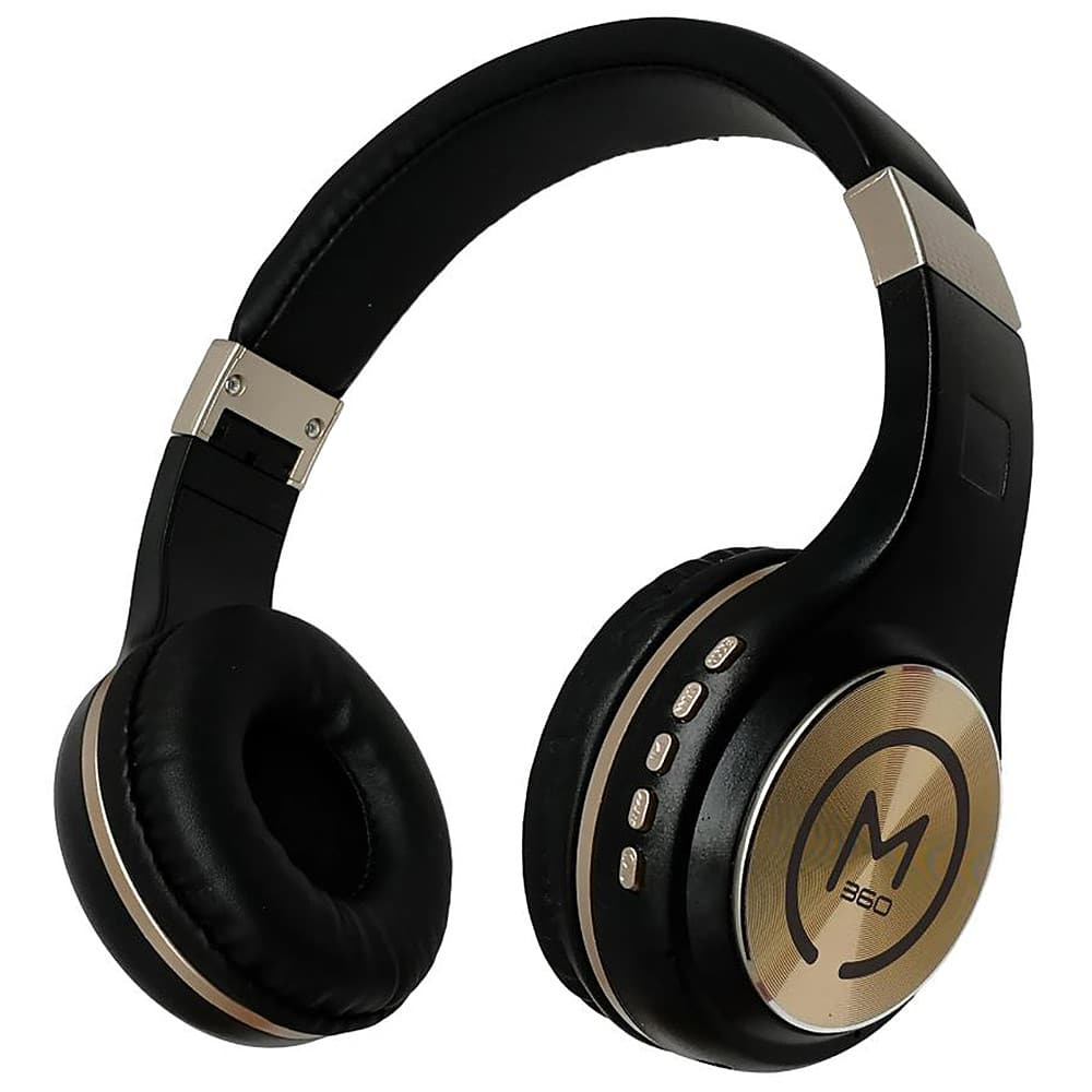 Alt View 13. Morpheus 360 - SERENITY Wireless Over-the-Ear Headphones with Microphone - Black/Gold.