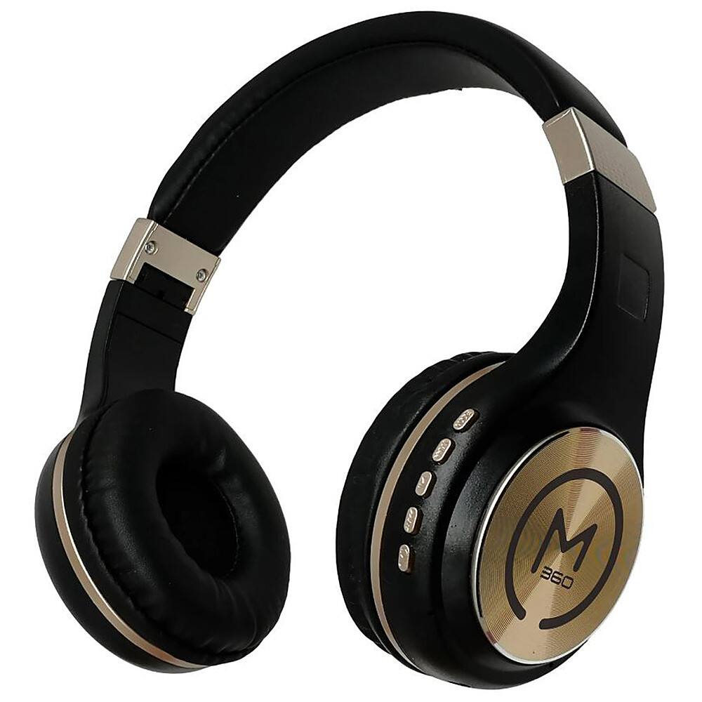 Alt View 13. Morpheus 360 - SERENITY Wireless Over-the-Ear Headphones with Microphone - Black/Gold.