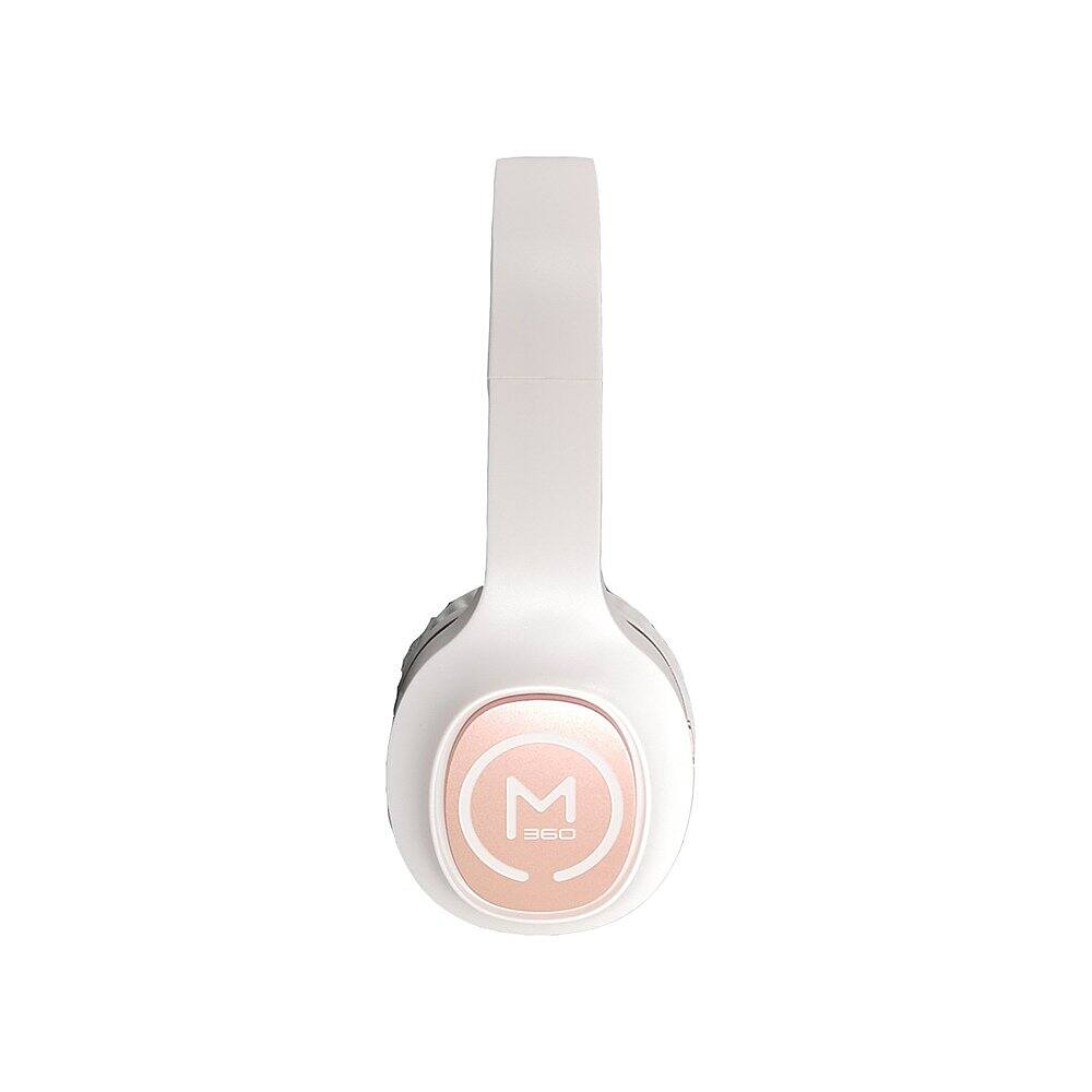Alt View 12. Morpheus 360 - TREMORS Wireless On-the-Ear Headphones, Wireless Headset with Microphone - White/Rose Gold.