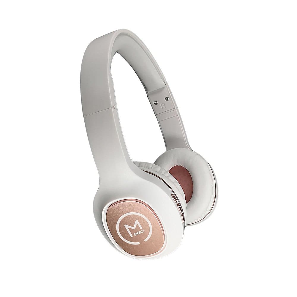 Alt View 13. Morpheus 360 - TREMORS Wireless On-the-Ear Headphones, Wireless Headset with Microphone - White/Rose Gold.