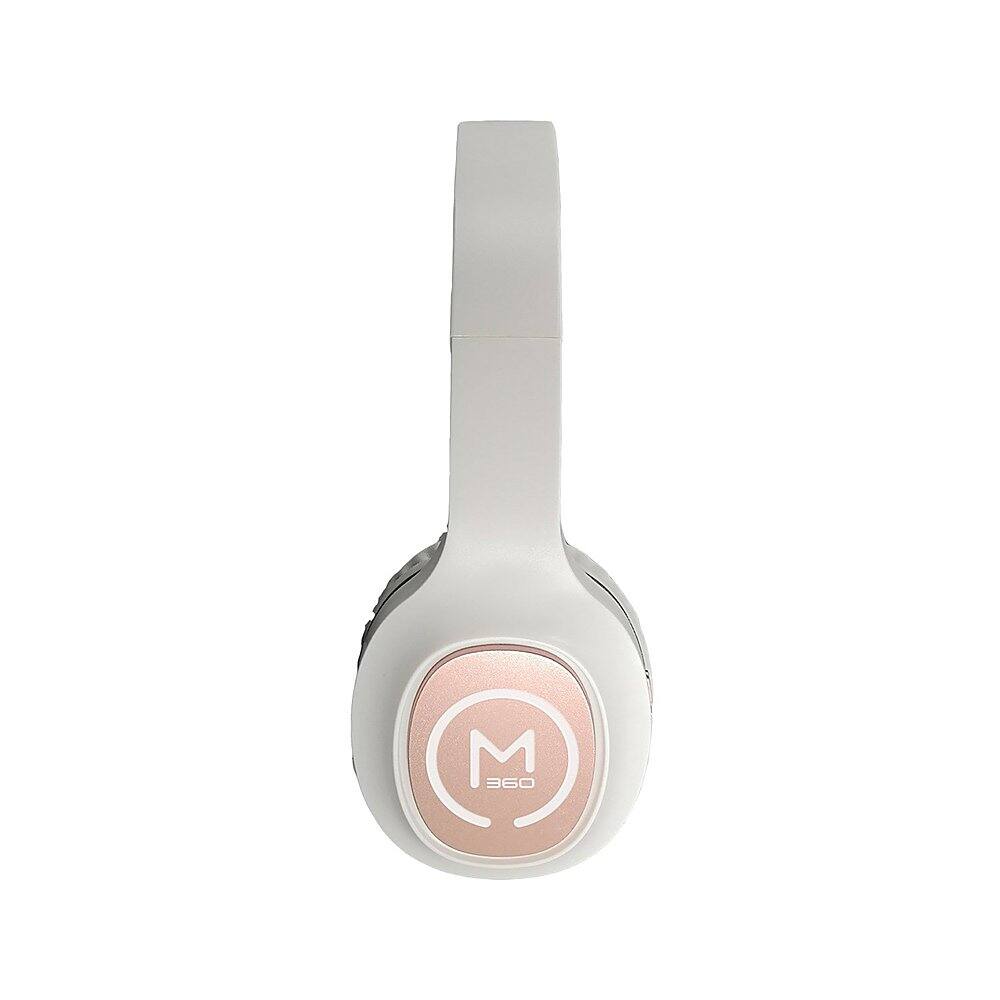 Alt View 14. Morpheus 360 - TREMORS Wireless On-the-Ear Headphones, Wireless Headset with Microphone - White/Rose Gold.