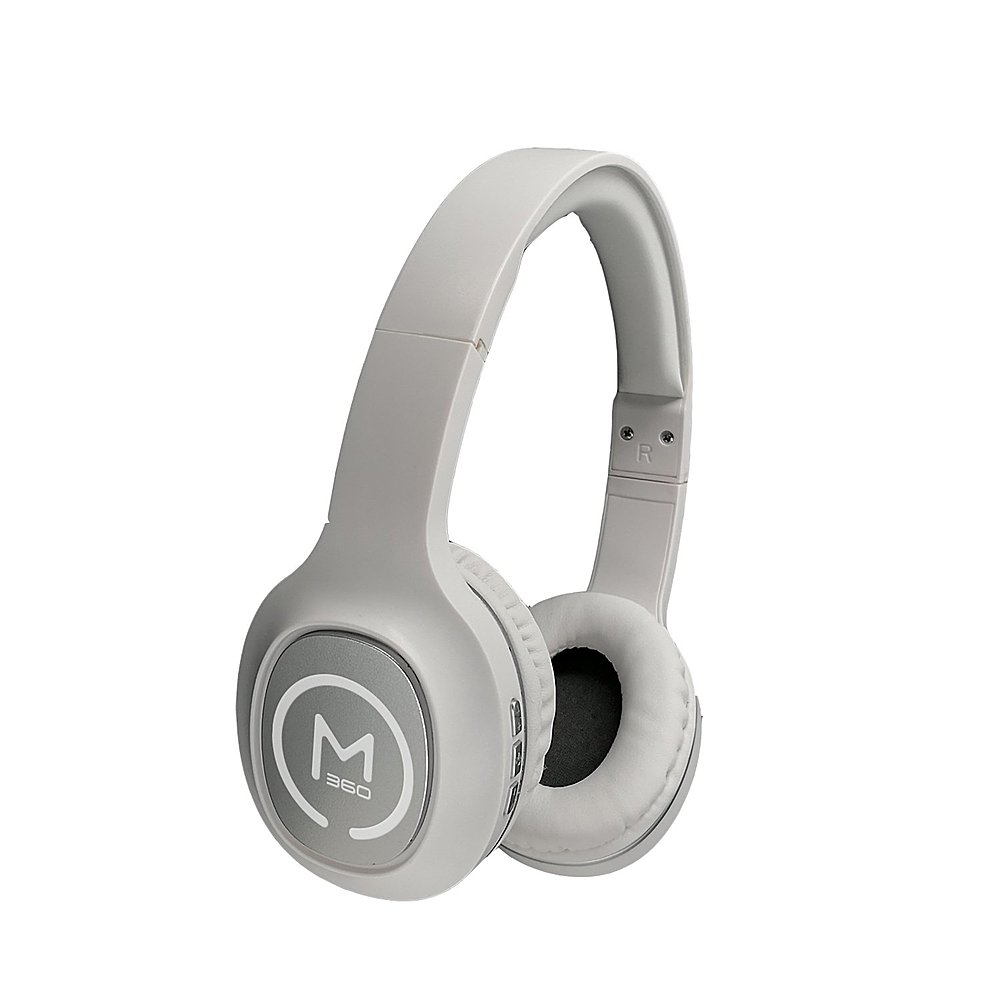 Morpheus 360 - TREMORS Wireless On-the-Ear Headphones, Wireless Headset with Microphone - White/Silver