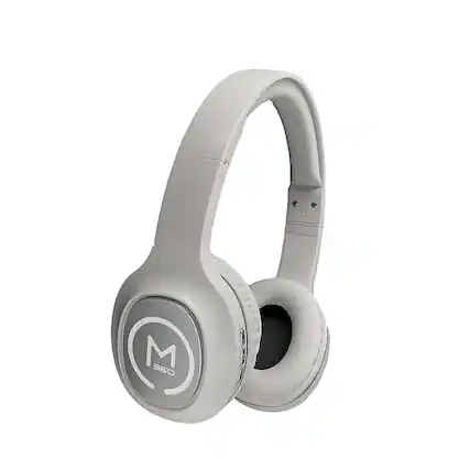 Alt View 11. Morpheus 360 - TREMORS Wireless On-the-Ear Headphones, Wireless Headset with Microphone - White/Silver.
