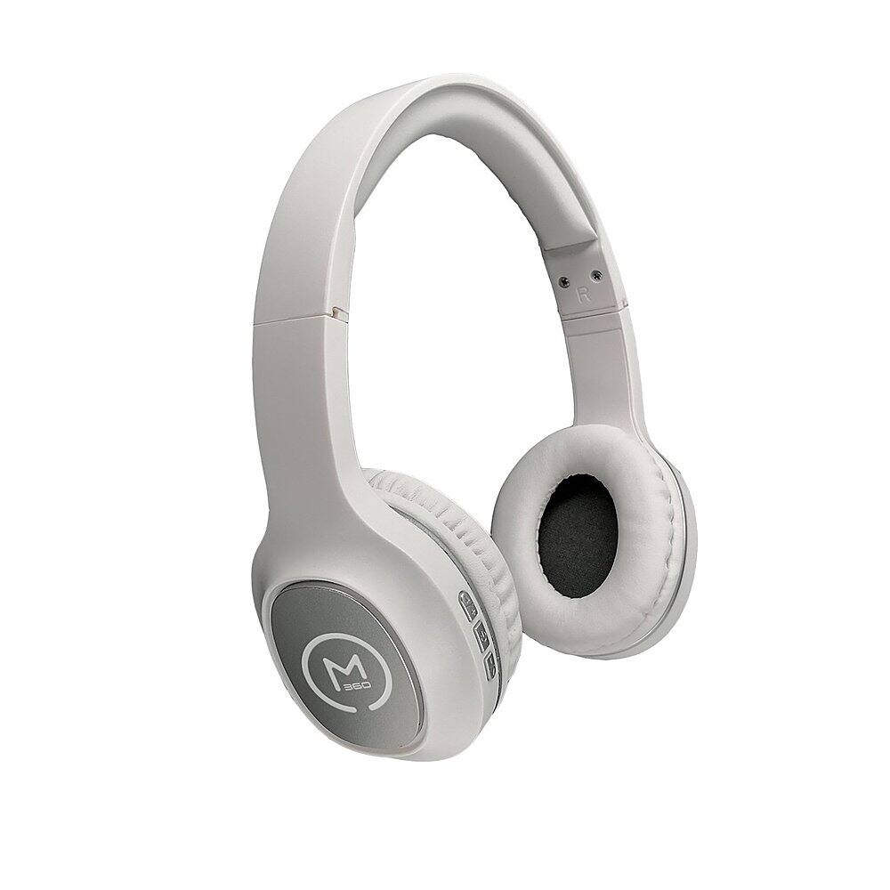 Alt View 14. Morpheus 360 - TREMORS Wireless On-the-Ear Headphones, Wireless Headset with Microphone - White/Silver.
