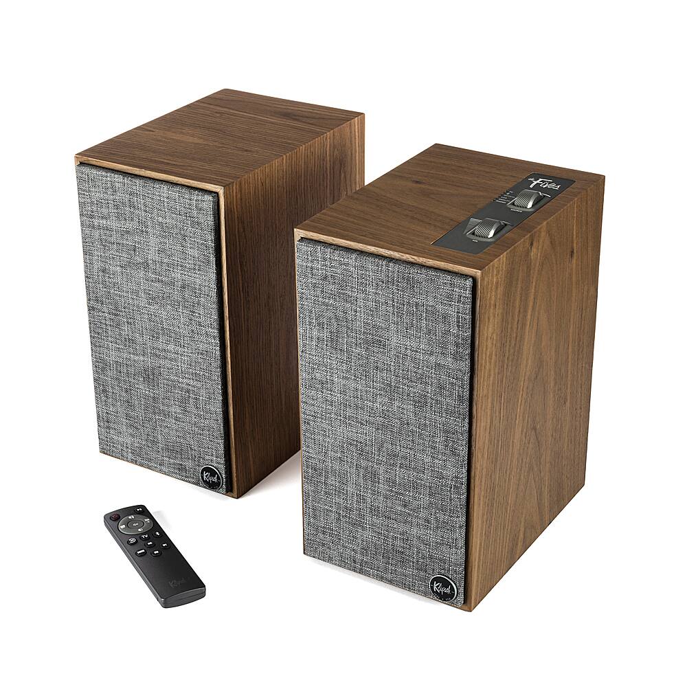 Front. Klipsch - The Fives Powered Speakers with HDMI-ARC - Walnut.
