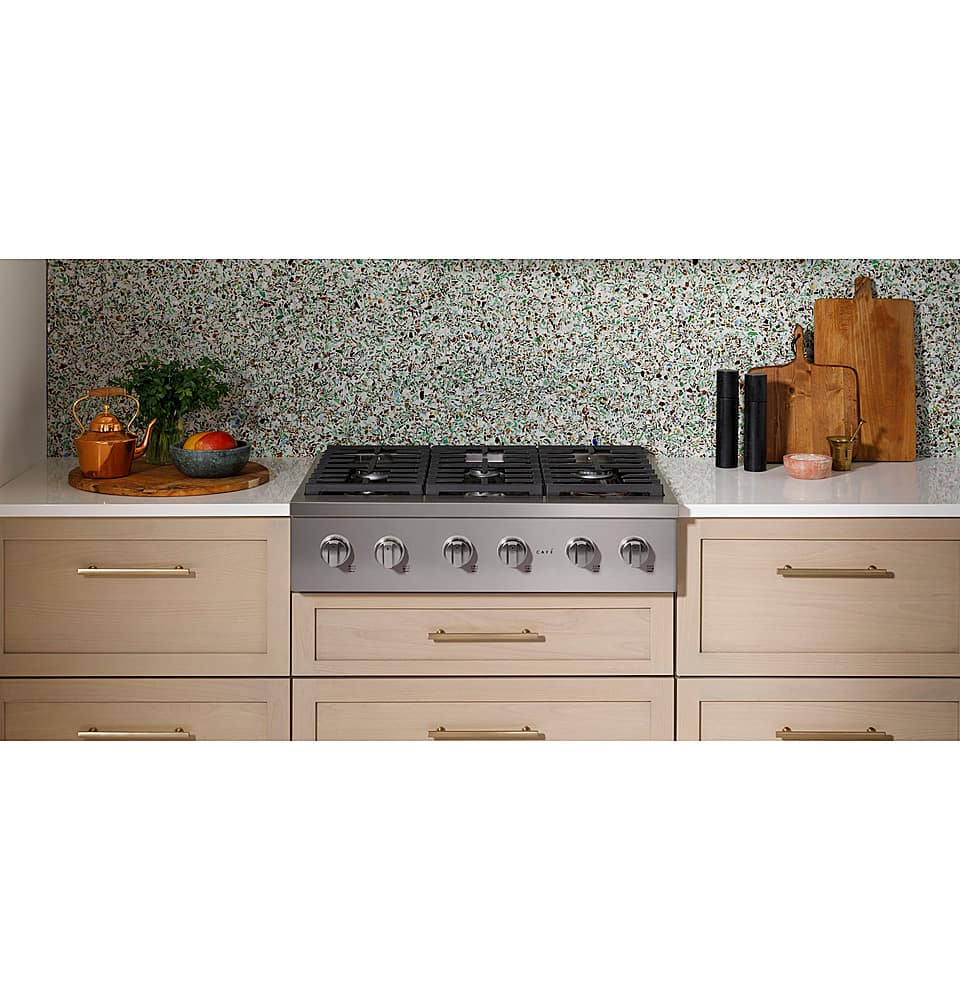 Alt View 21. Café - 36" Built-In Gas Cooktop with 6 Burners, Customizable - Stainless Steel.