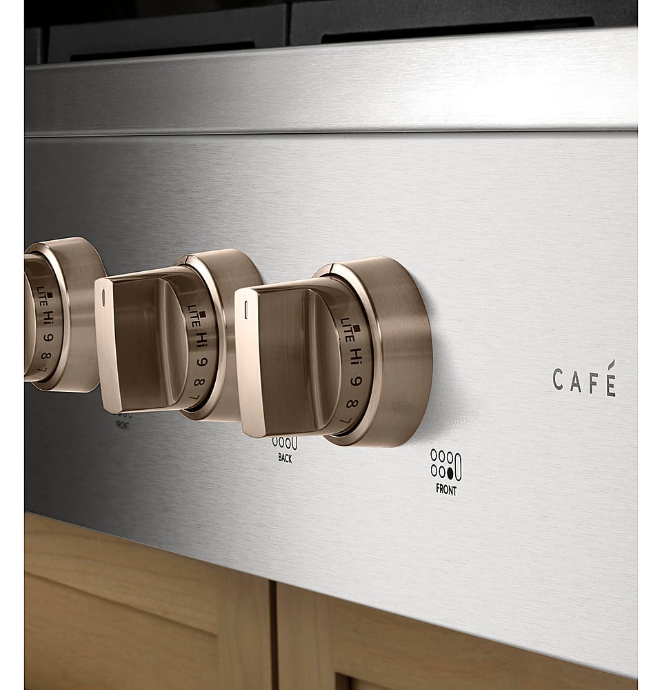 Alt View 23. Café - 36" Built-In Gas Cooktop with 6 Burners, Customizable - Stainless Steel.
