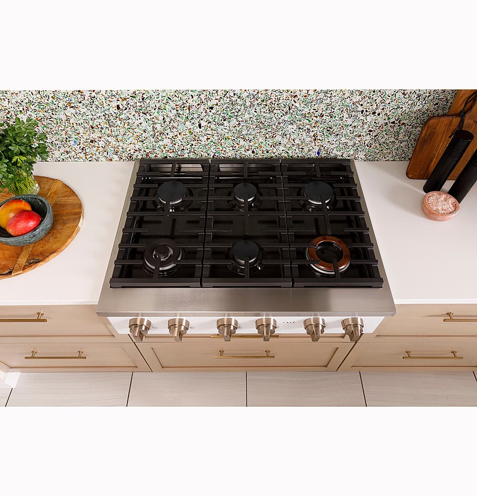Alt View 27. Café - 36" Built-In Gas Cooktop with 6 Burners, Customizable - Stainless Steel.