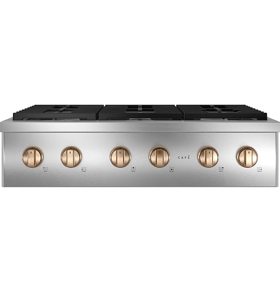 Alt View 35. Café - 36" Built-In Gas Cooktop with 6 Burners, Customizable - Stainless Steel.