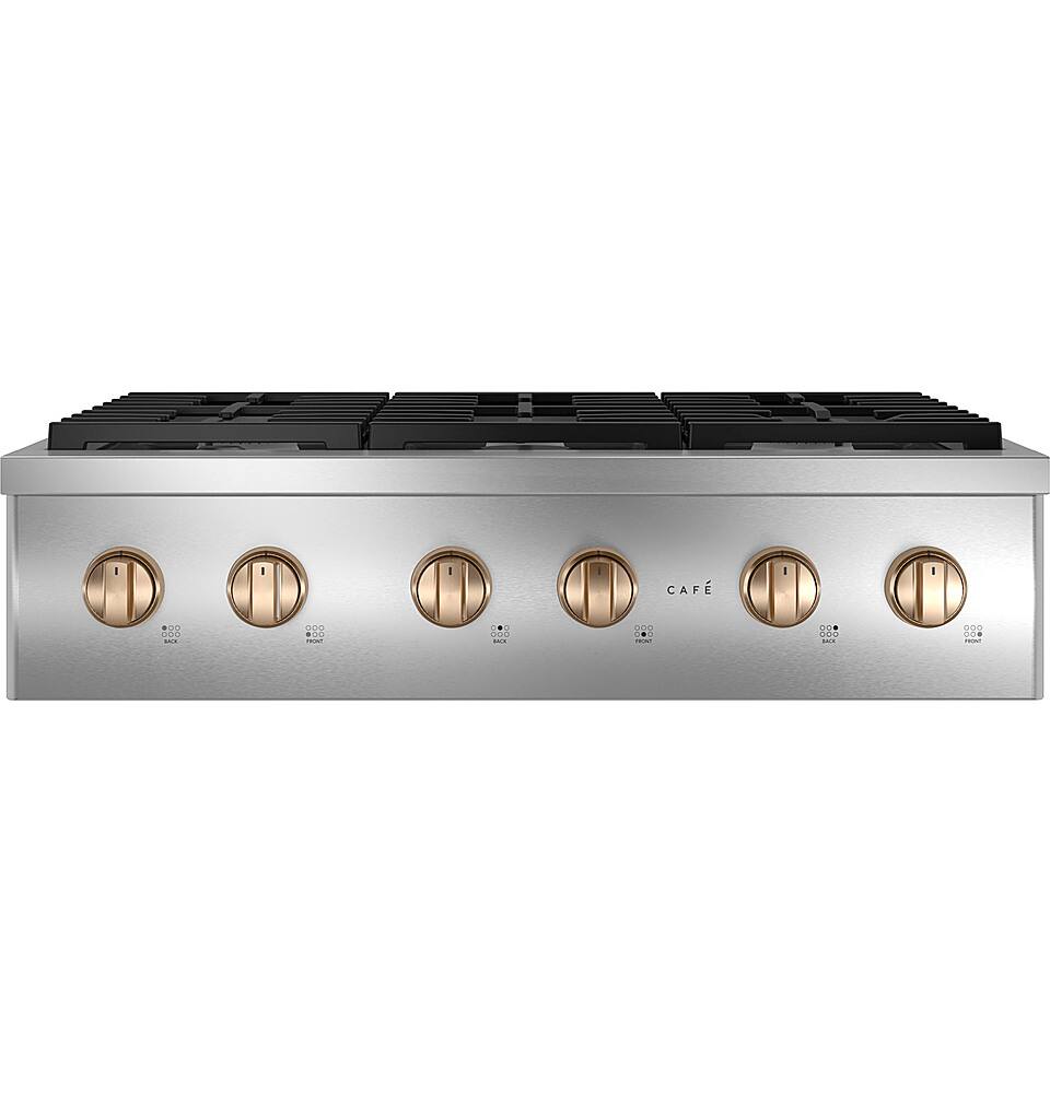 Alt View 35. Café - 36" Built-In Gas Cooktop with 6 Burners, Customizable - Stainless Steel.