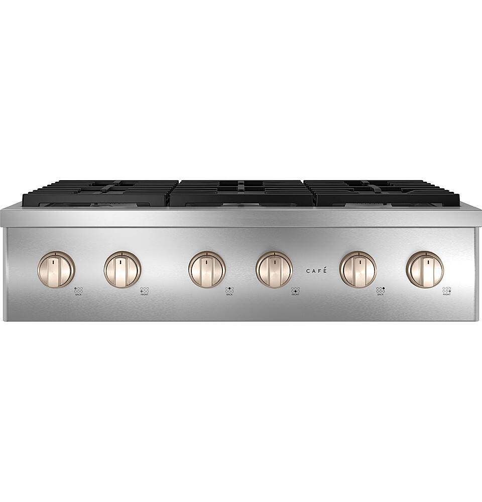 Alt View 36. Café - 36" Built-In Gas Cooktop with 6 Burners, Customizable - Stainless Steel.