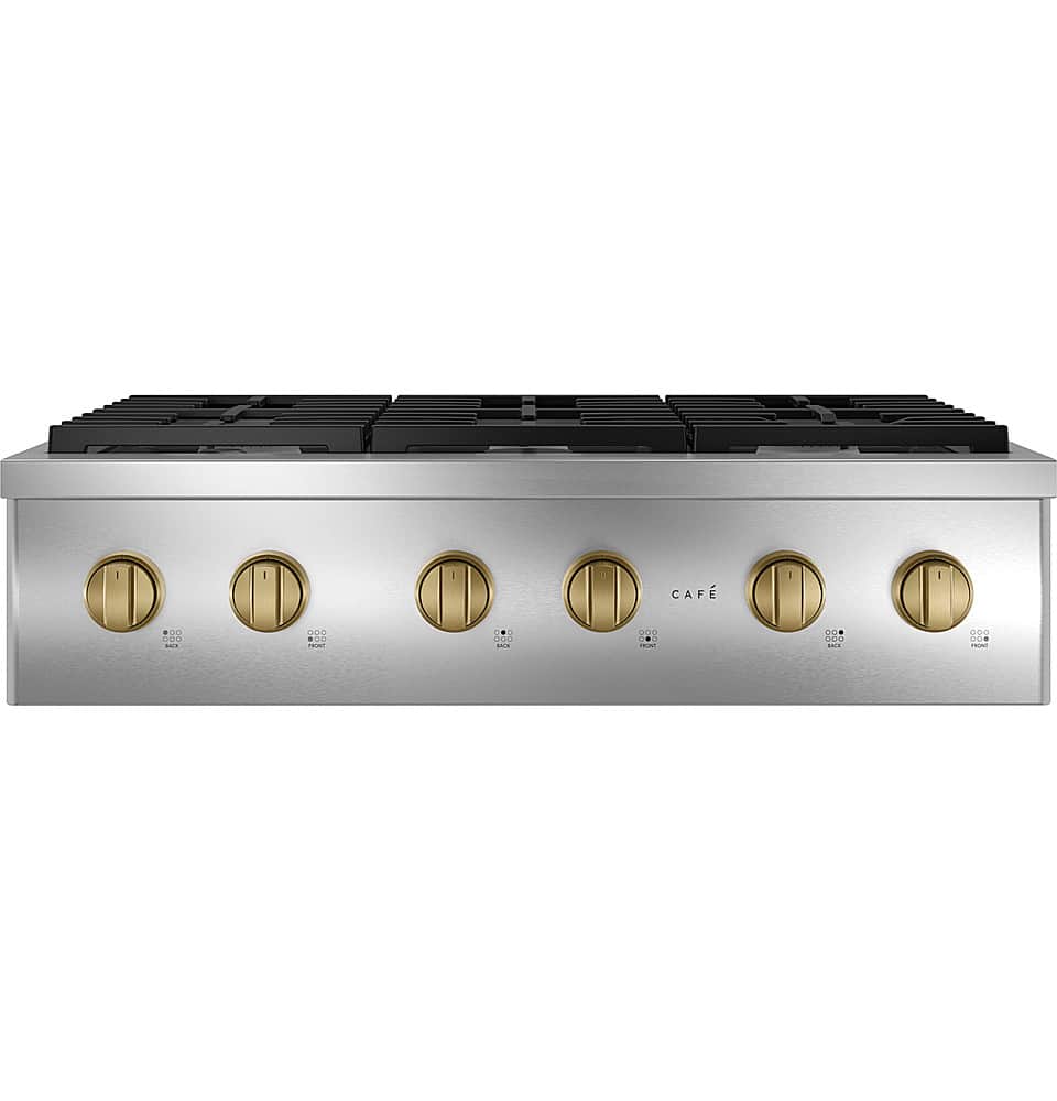 Alt View 38. Café - 36" Built-In Gas Cooktop with 6 Burners, Customizable - Stainless Steel.