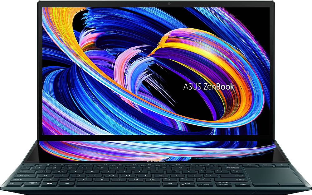 ASUS - ZenBook Duo 14" Touch-Screen Laptop - Intel Core i7 - 8GB Memory - 512GB SSD - Celestial Blue