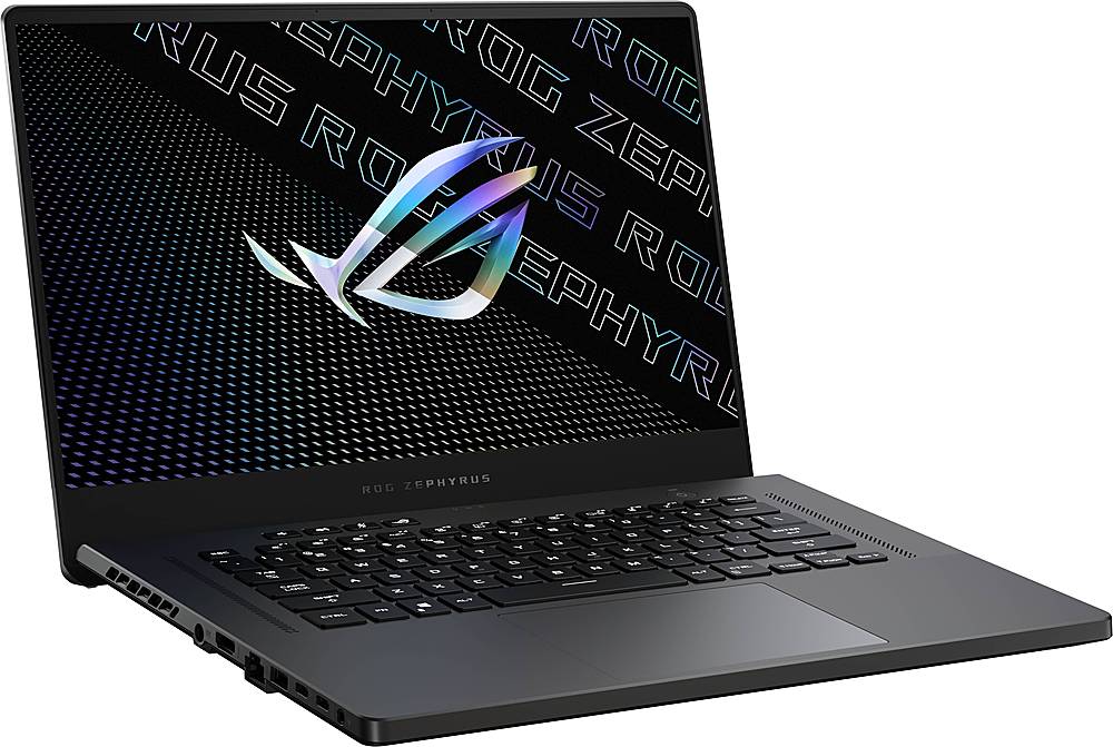 Angle View: ASUS - ROG Zephyrus G15 15.6" QHD Laptop - AMD Ryzen 9 - 16GB Memory - NVIDIA GeForce RTX 3060 - 512GB Solid State Drive - Eclipse Gray