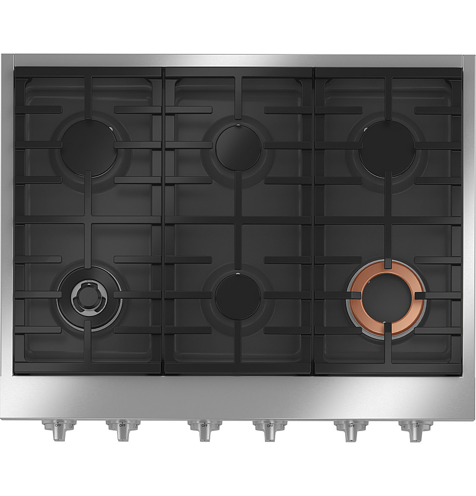 Monogram 36 in. 5-Burner Smart Natural Gas Cooktop with Griddle, Simmer  Burner & Power Burner - Stainless Steel
