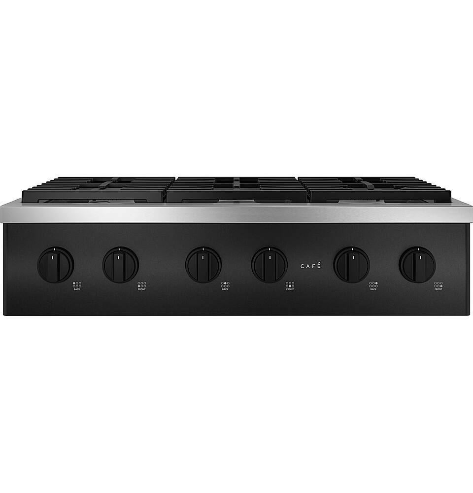 Alt View 13. Café - 36" Built-In Gas Cooktop with 6 Burners, Customizable - Matte Black.