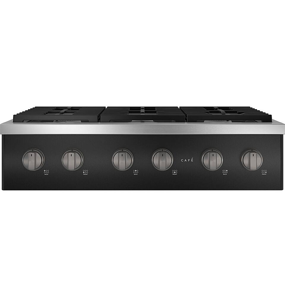 Alt View 15. Café - 36" Built-In Gas Cooktop with 6 Burners, Customizable - Matte Black.