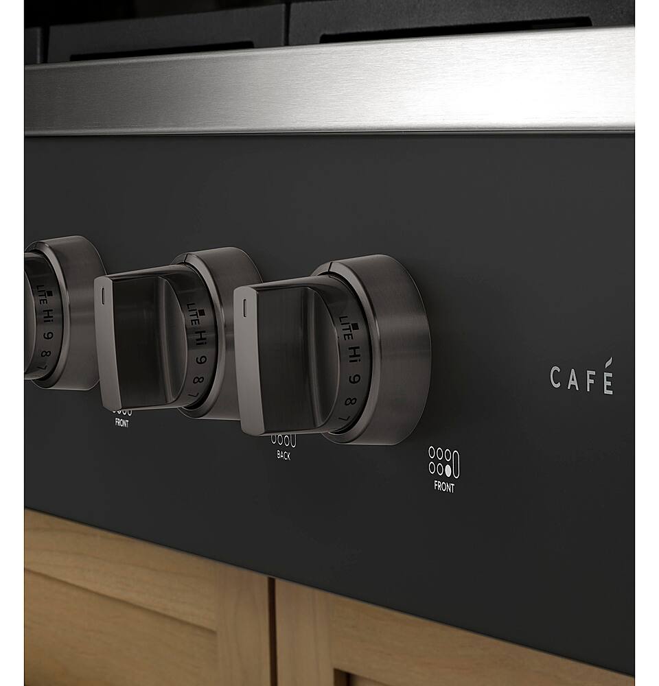Alt View 18. Café - 36" Built-In Gas Cooktop with 6 Burners, Customizable - Matte Black.