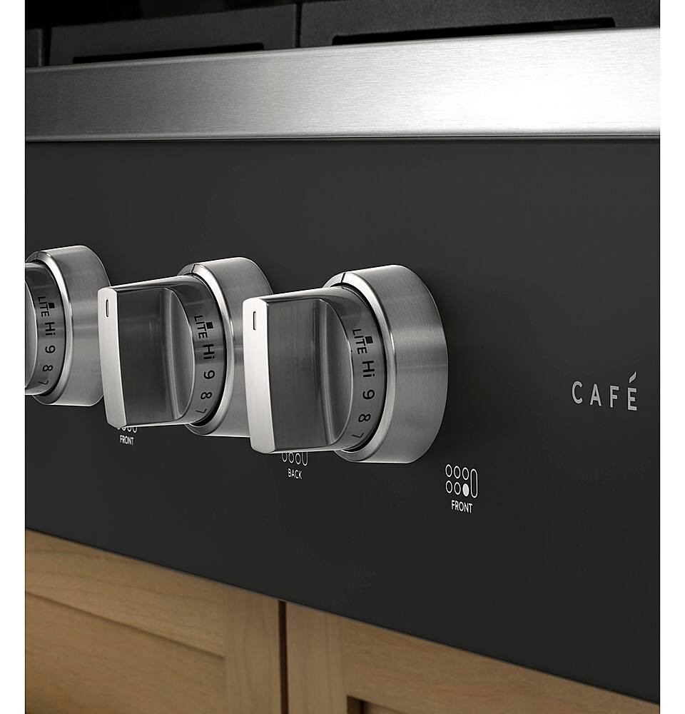 Alt View 20. Café - 36" Built-In Gas Cooktop with 6 Burners, Customizable - Matte Black.